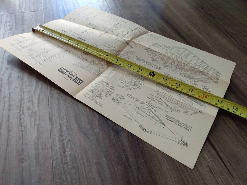 MCM Car Garage Construction Guide Building Plans Vintage 1950s Skil Chart 104