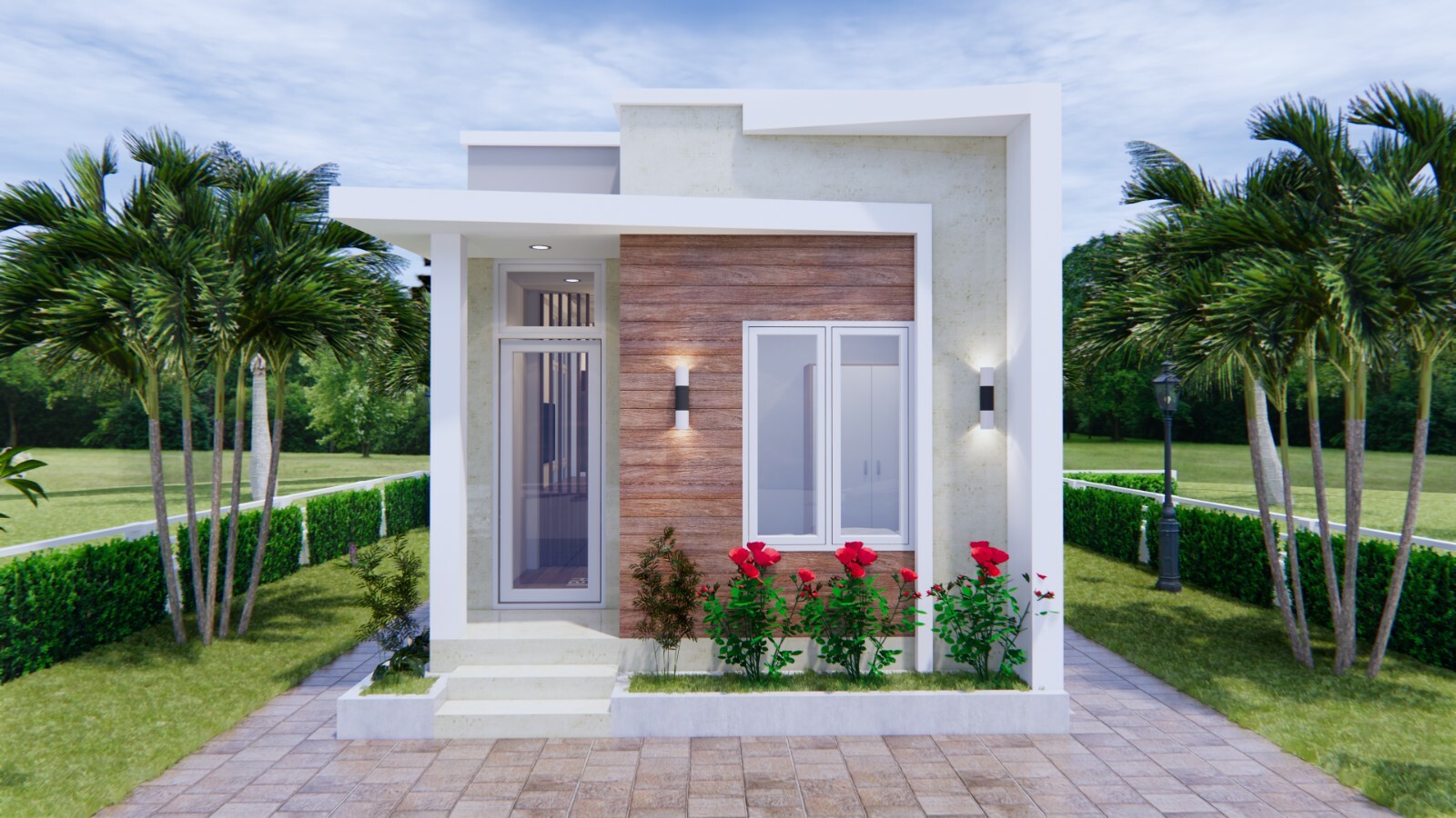 Modern Small House Plan 44×9 Meter 13×30 Feet 2 Beds 1 Bath Slap (A4 Hard Copy)