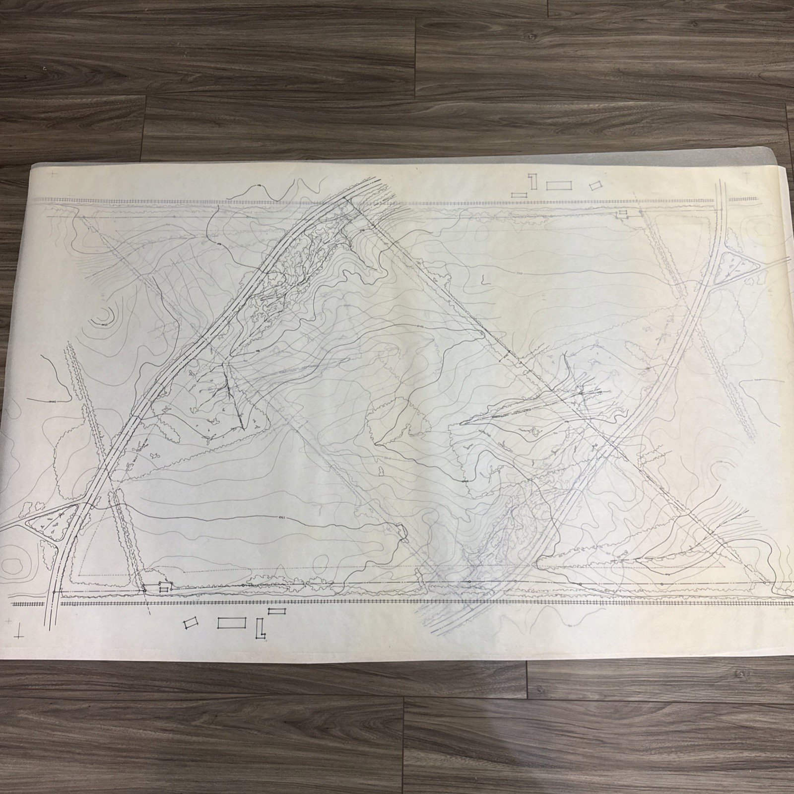 Vintage Architectural Site Plan Princeton NJ Landscape Drawings Blueprint Lot
