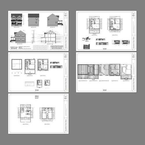 24×24 Duplex — 2 Bedroom — 2 Bath 1,086 sq ft — PDF Floor Plan — Model 5H