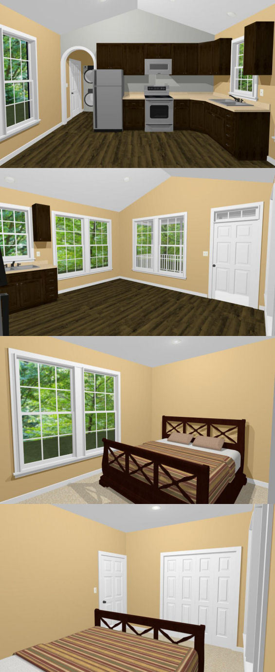 16×32 Tiny House — 511 sq ft — PDF Floor Plan — Model 2F