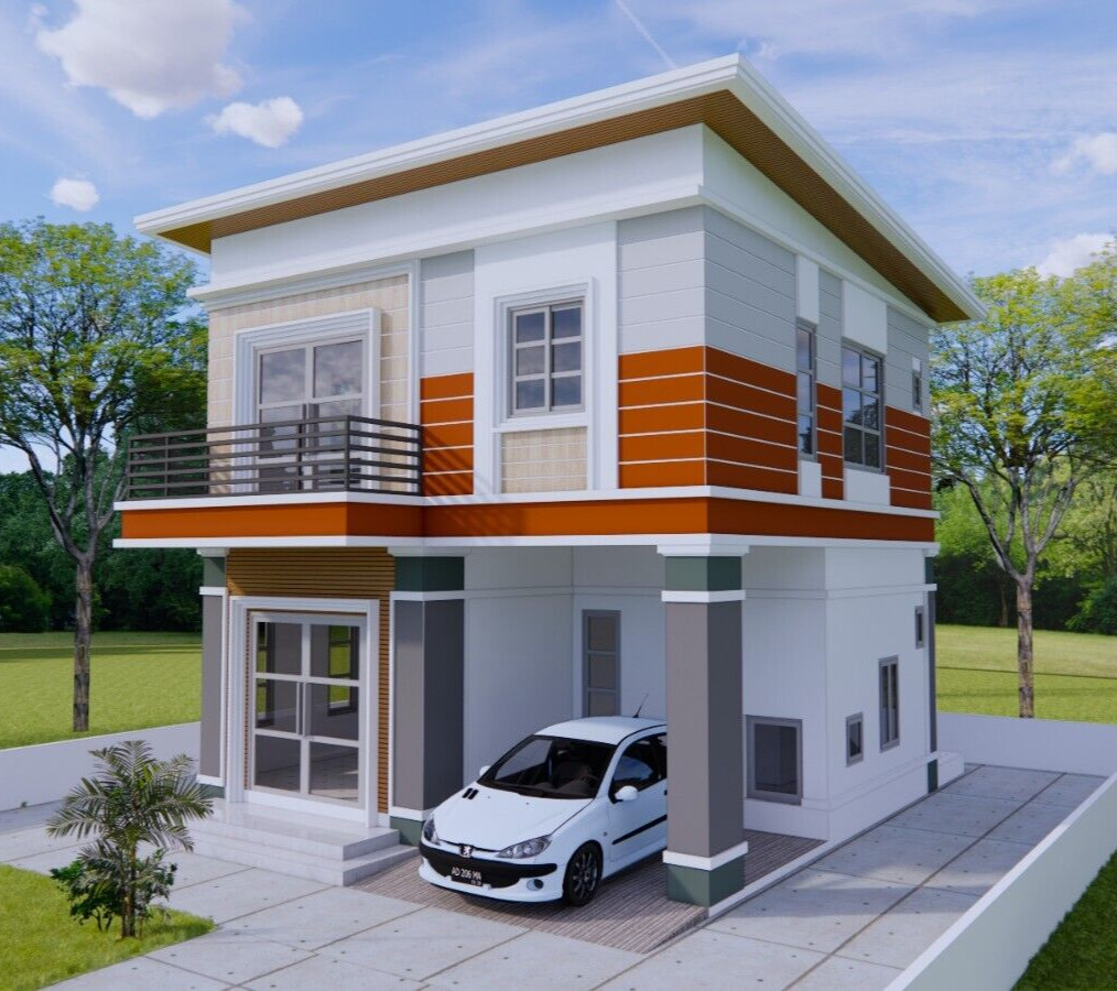 23×23 Feet House Plan 7×7 Meter 3 Bed 3 Bath Shed Roof PDF Plan (A4 Hard Copy)