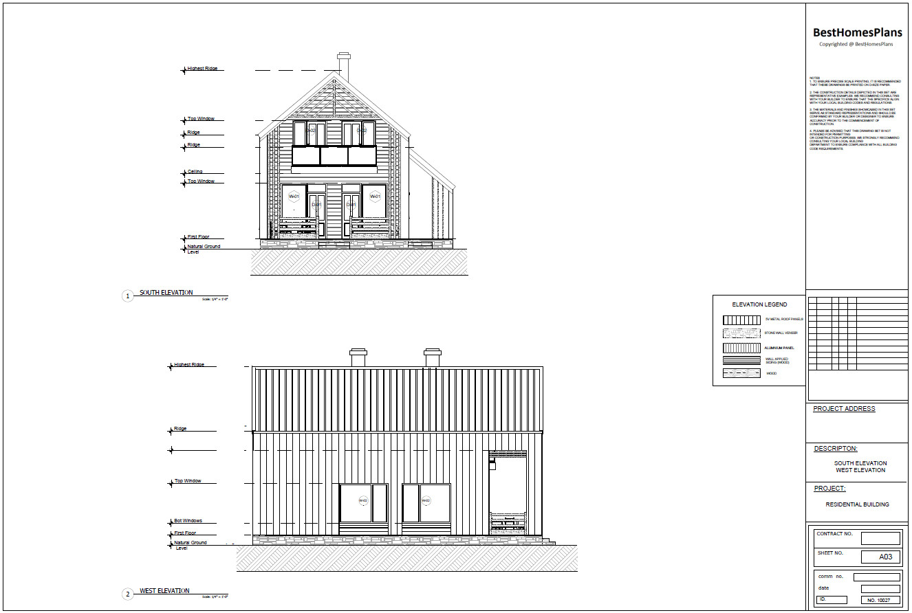 29’x44’ 3 Bed, 3 Bath Premium Barnhouse Architectural Build Plans PDF.