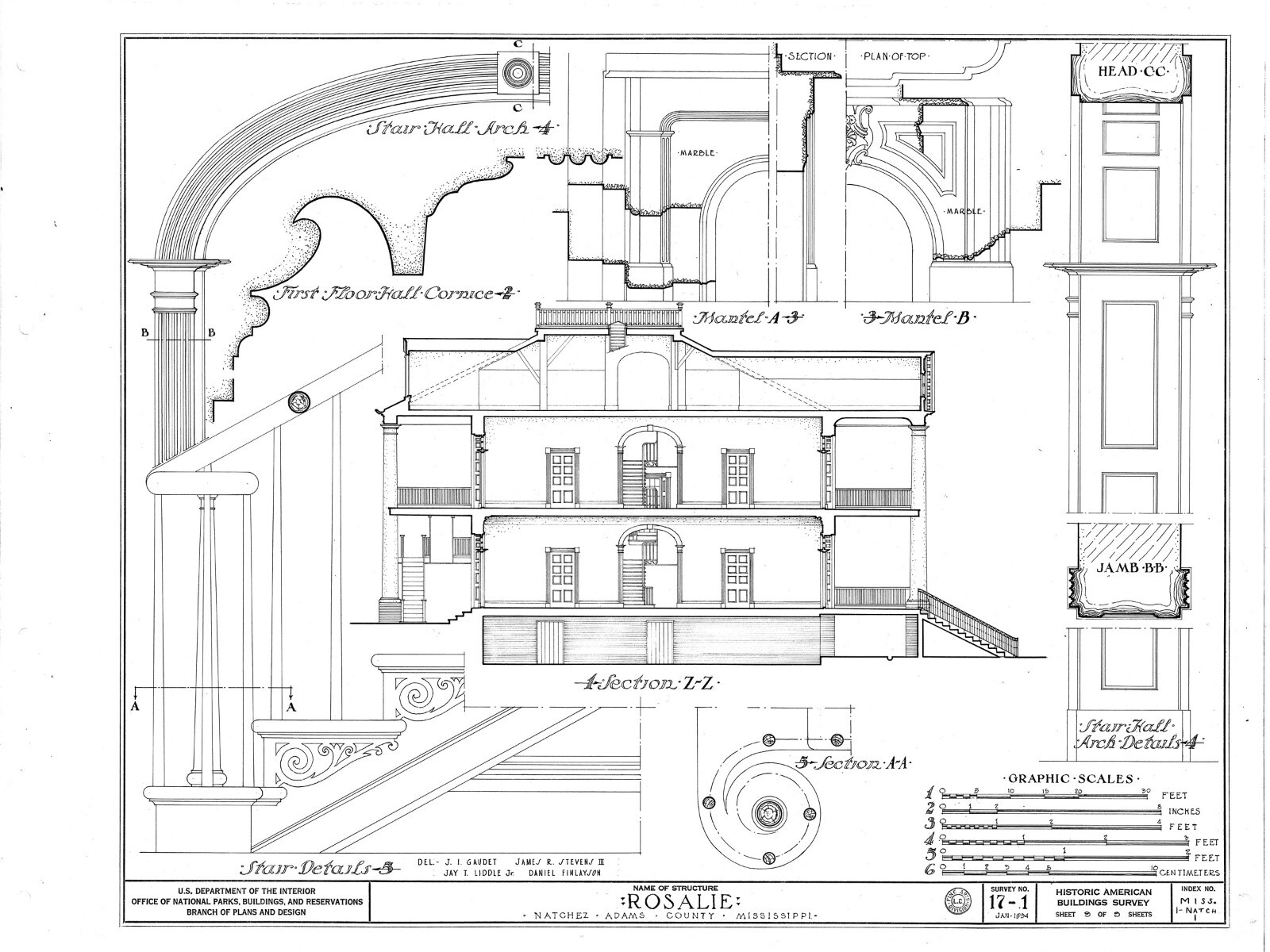Rosalie, Natchez Southern Style Antebellum Mansion, architectural house plans