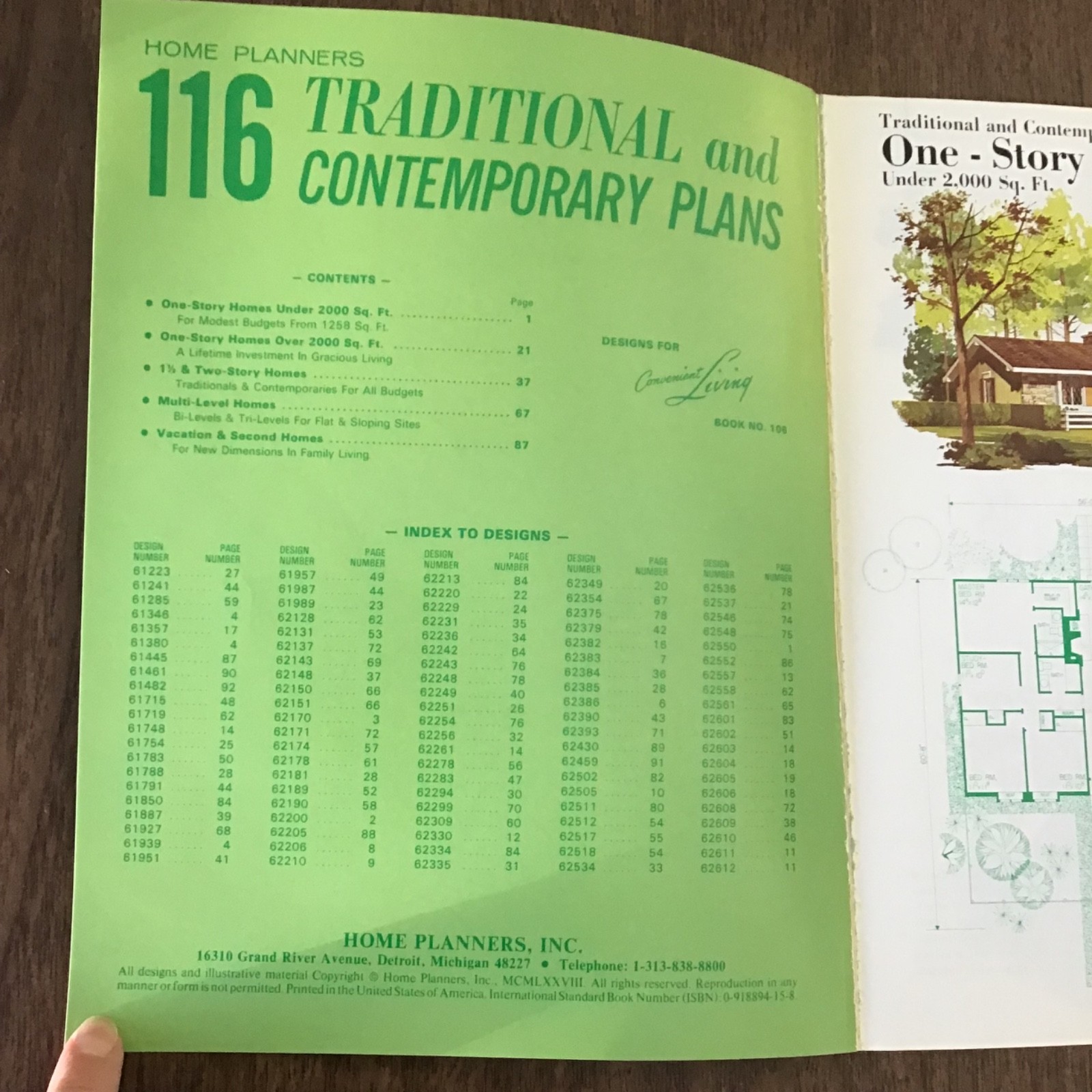Vtg 1978 Contemporary & Traditional Home House Plans Floor Plans Modern MCM Book