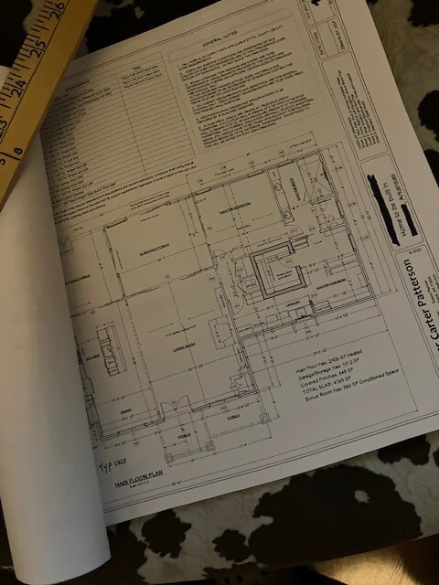 Construction Plans/ 2650 SF Conditioned space House w/3 car garage 4BR 2.5 Baths