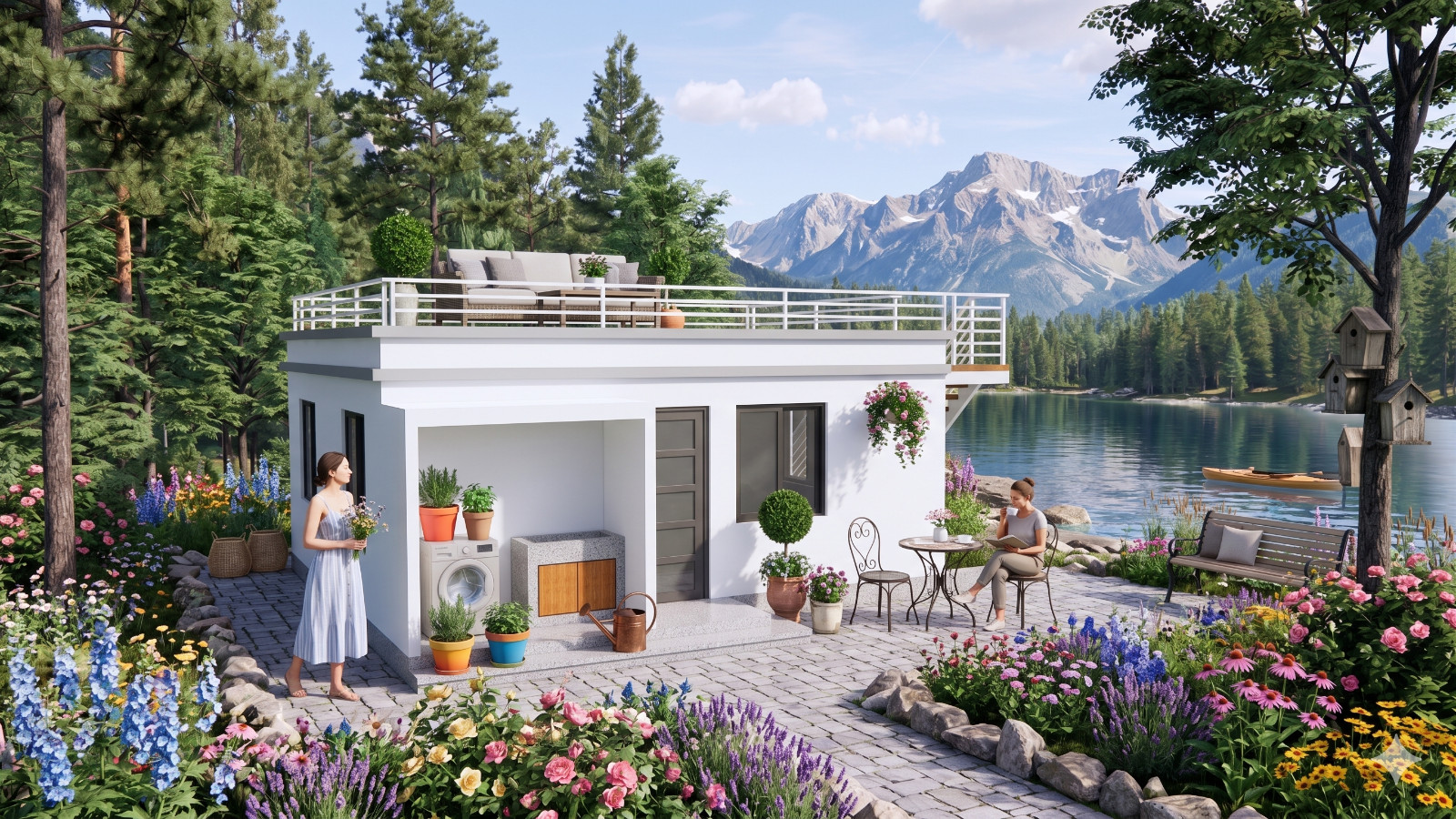 20×23 Feet Small House 6×7 Meter 2 Bed 1 Bath Terrace Roof PDF, Cad&A4 Hard Copy