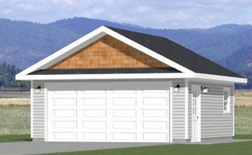 20×20 2-Car Garage — 400 sq ft — PDF Floor Plan — Model 4G