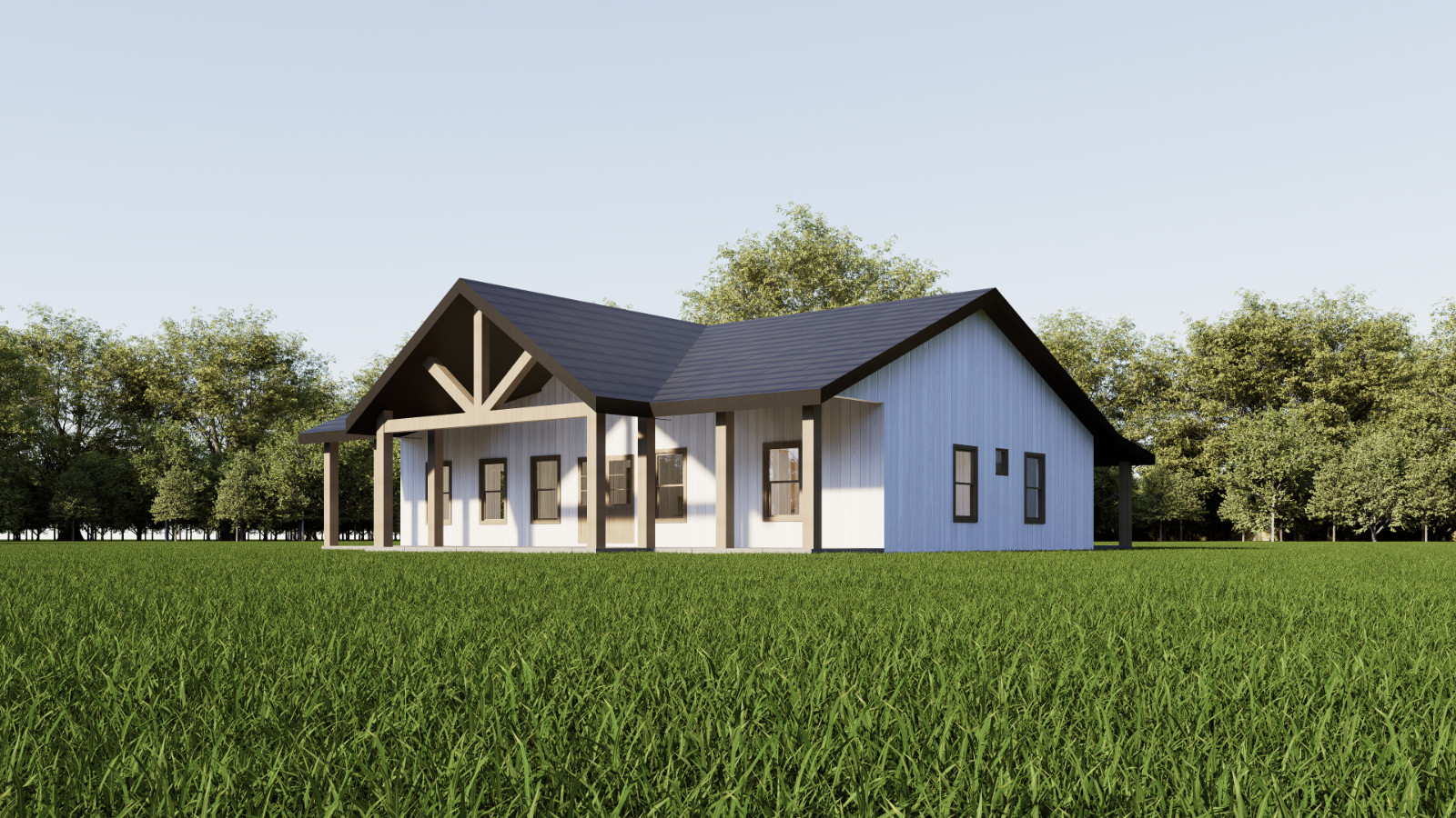 House Plan, 3 Bedroom 2 Bath with Front & Rear Porch, 1600 sq ft | PDF DOWNLOAD