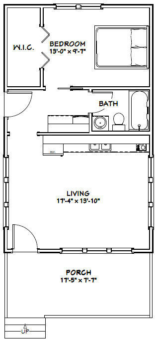 18×30 Tiny House — 540 sq ft — PDF Floor Plan – Model 5