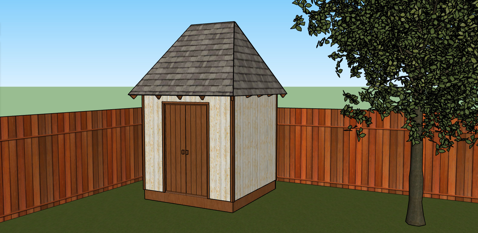 8ft x 8ft Tool Shed Building Plans Hip Roof Blueprints, Lumber list -PDF