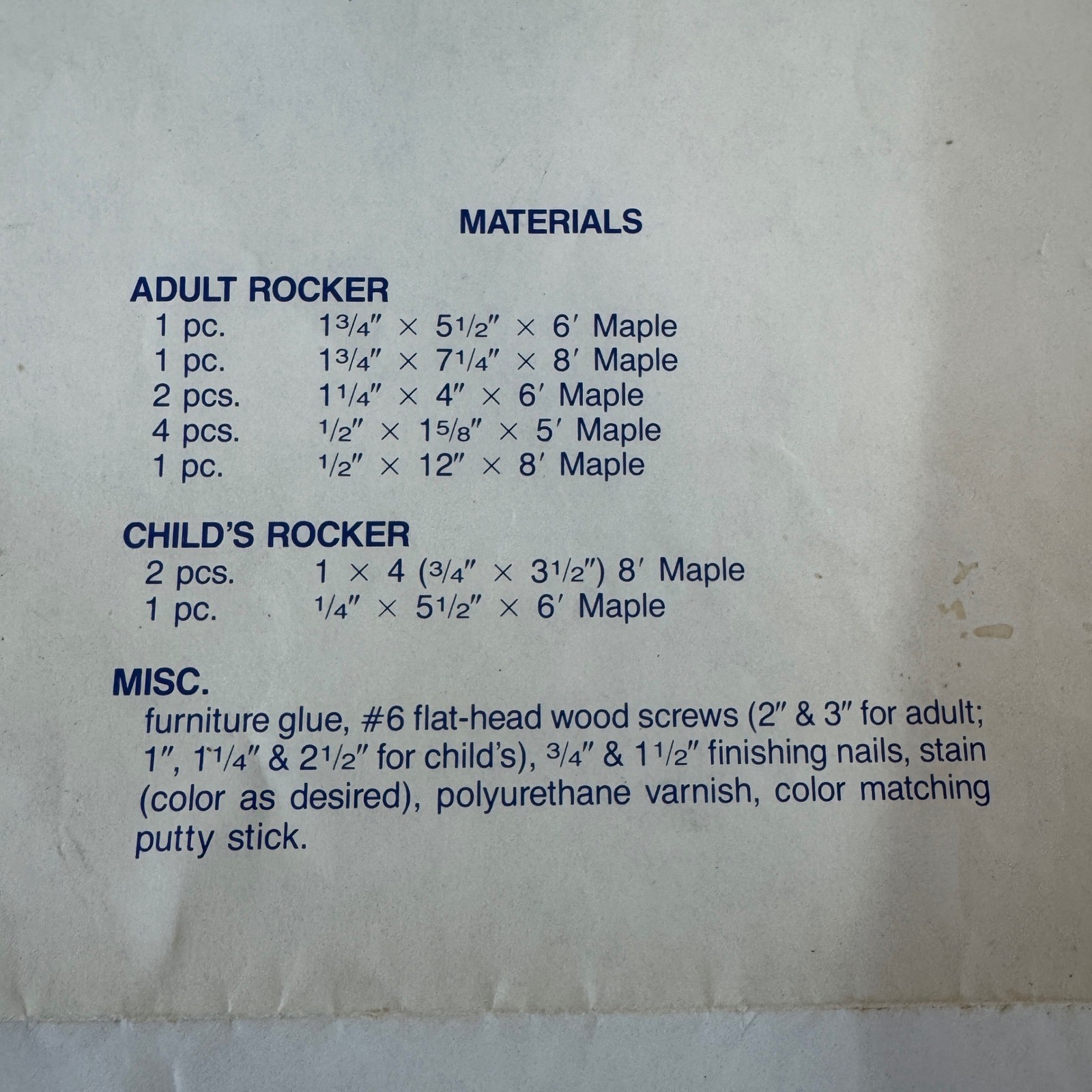 Better Homes & Gardens Adult & Child Heart Rockers Project Plan No. 50483