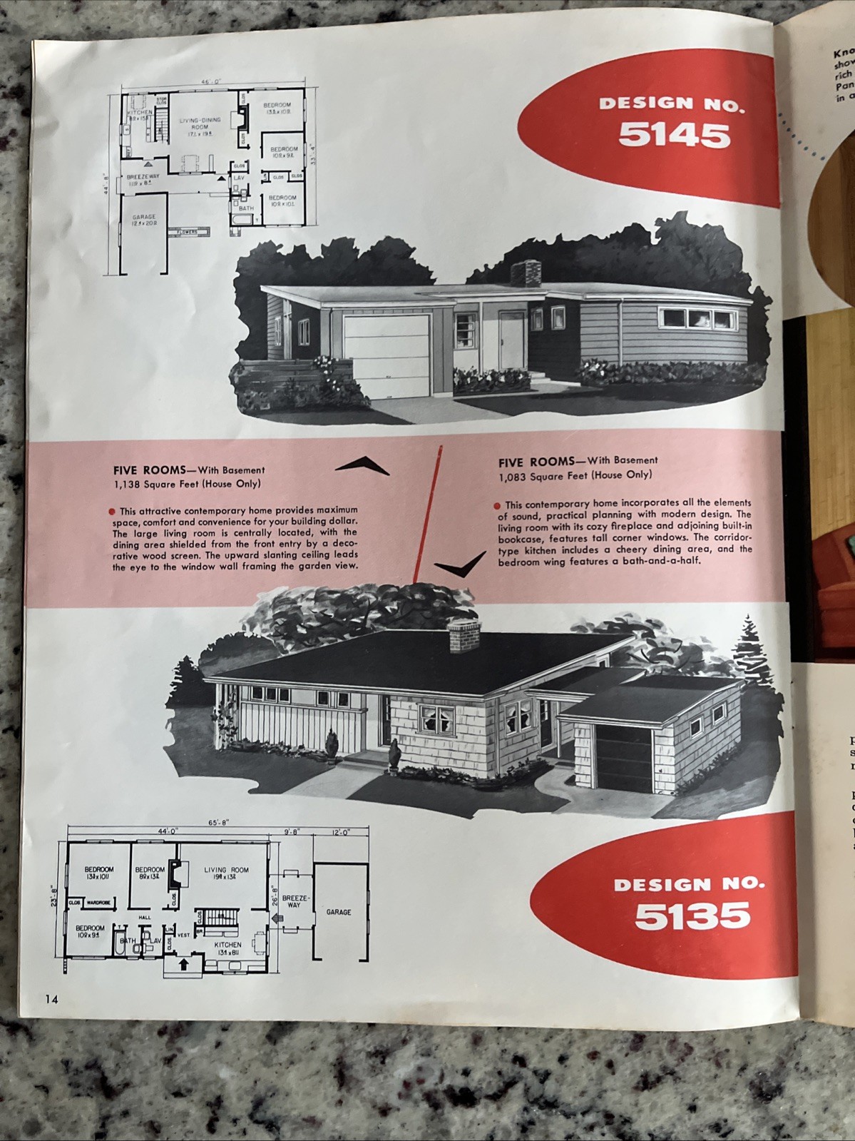 Vintage 1958 Modern Homes MCM Ranch Plans Catalog Heddinghaus Lumber Moberly MO