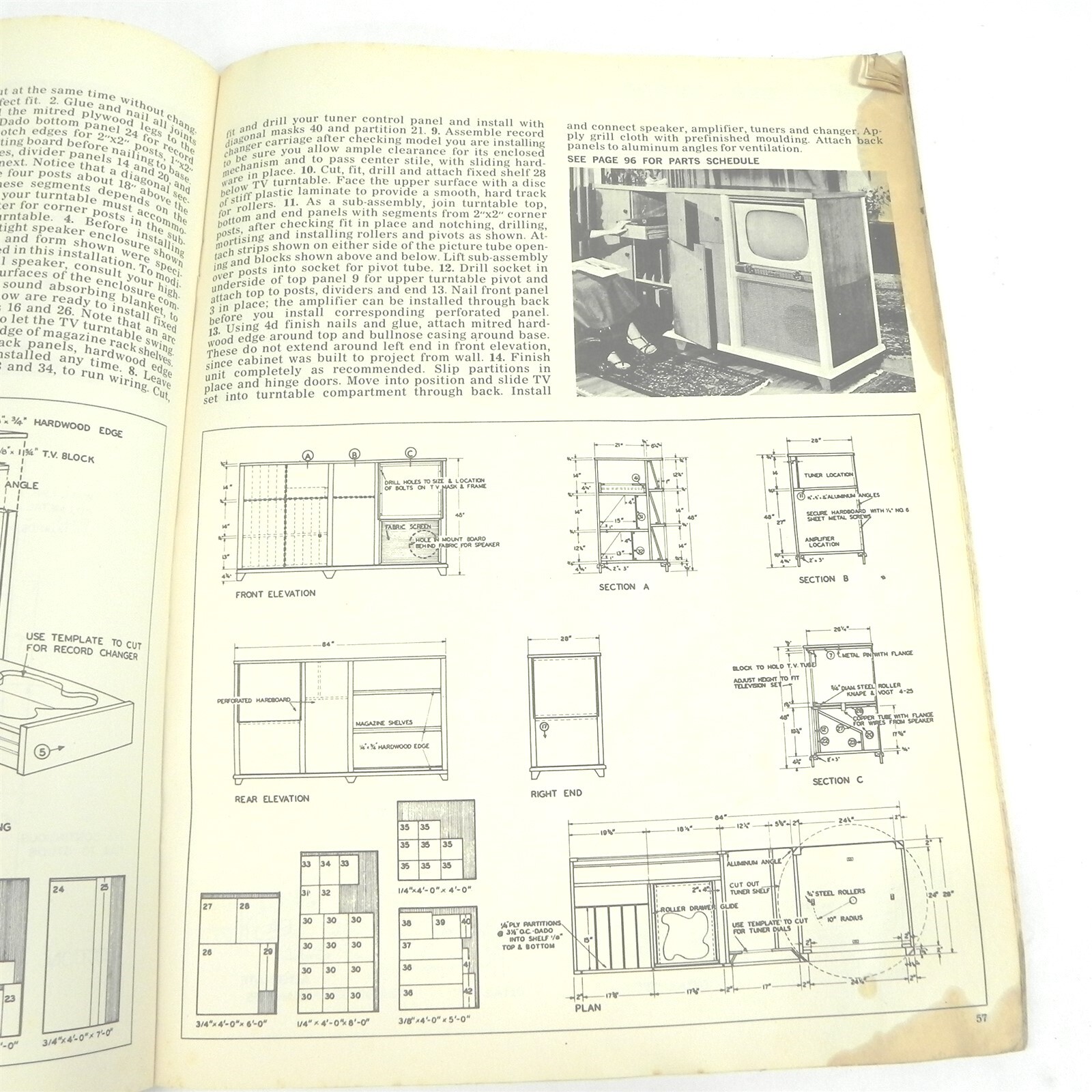 VINTAGE 1960S CRAFTSMAN PLYWOOD HOME STORAGE PLANS BOOK HEAVILY USED