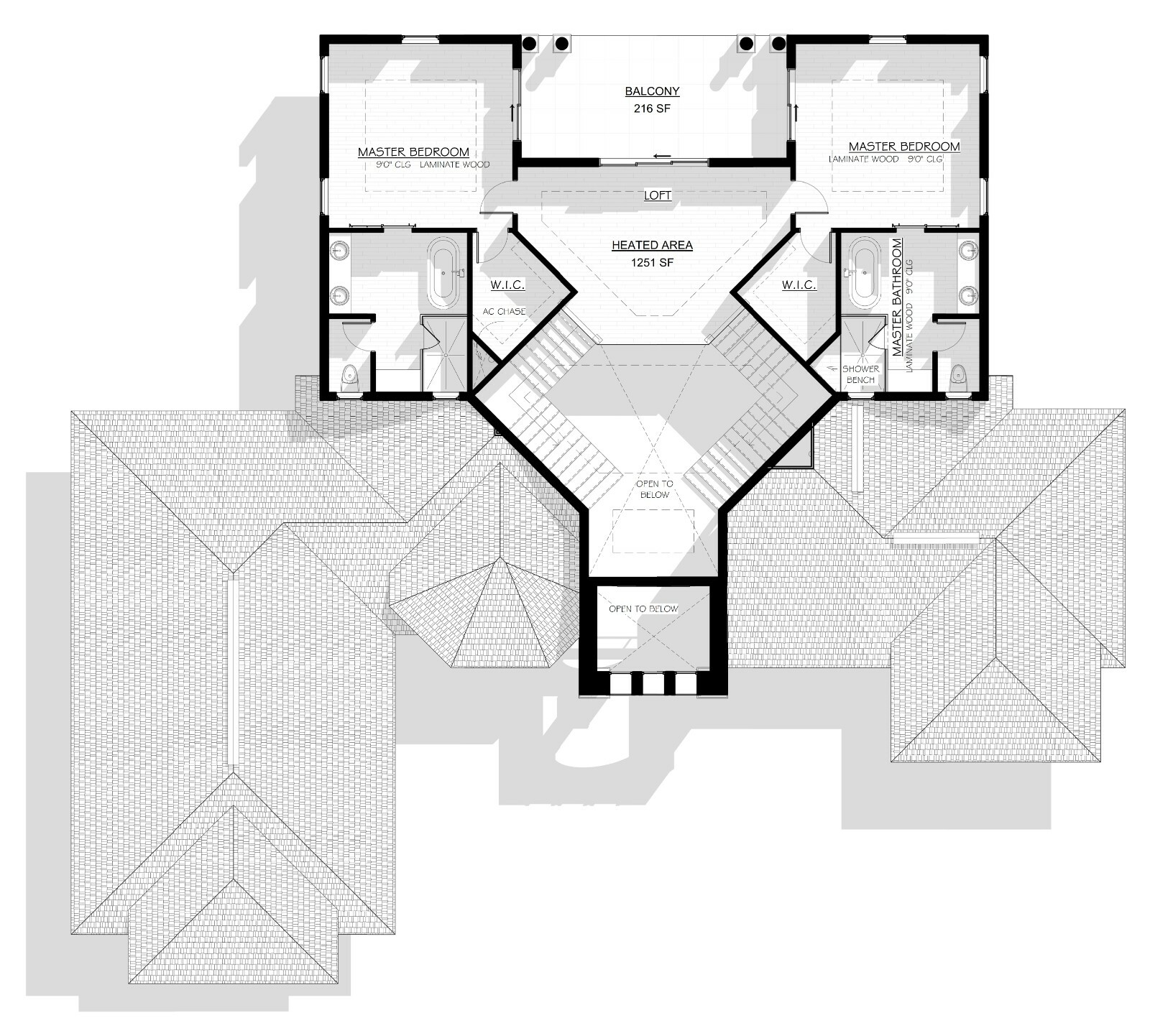 BLUEPRINTS MEDITERRANEAN TWO STORY HOUSE PLAN ARCHUP #105M 