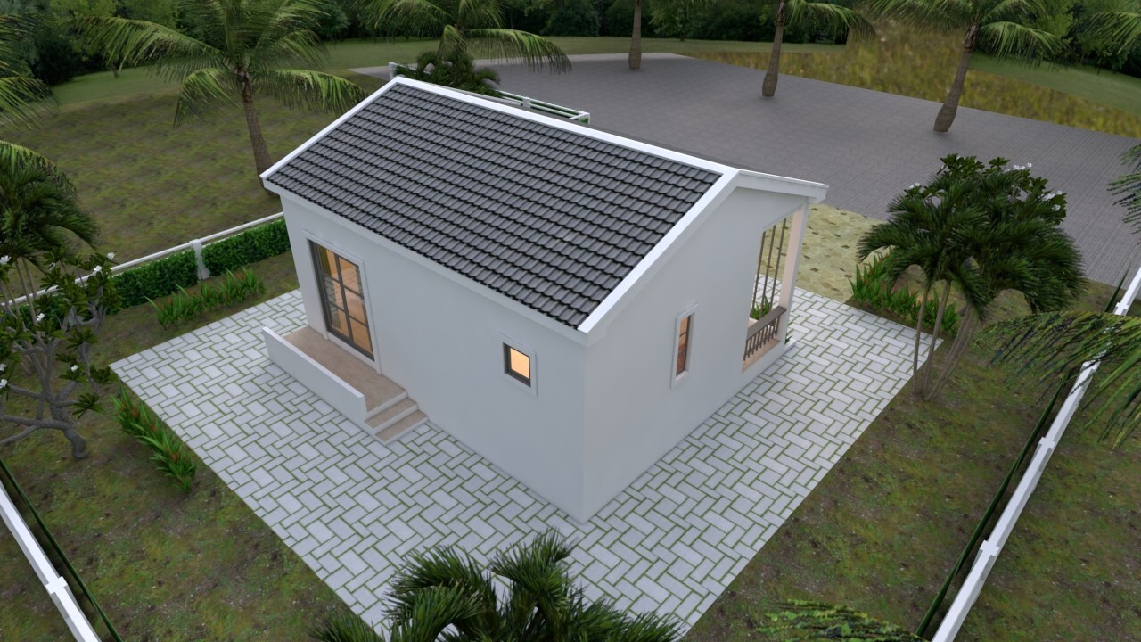 23×21 Feet Tiny House Plans 8×6.5 Meter 1 Bed 1 Bath Gable PDF (A4 Hard Copy)