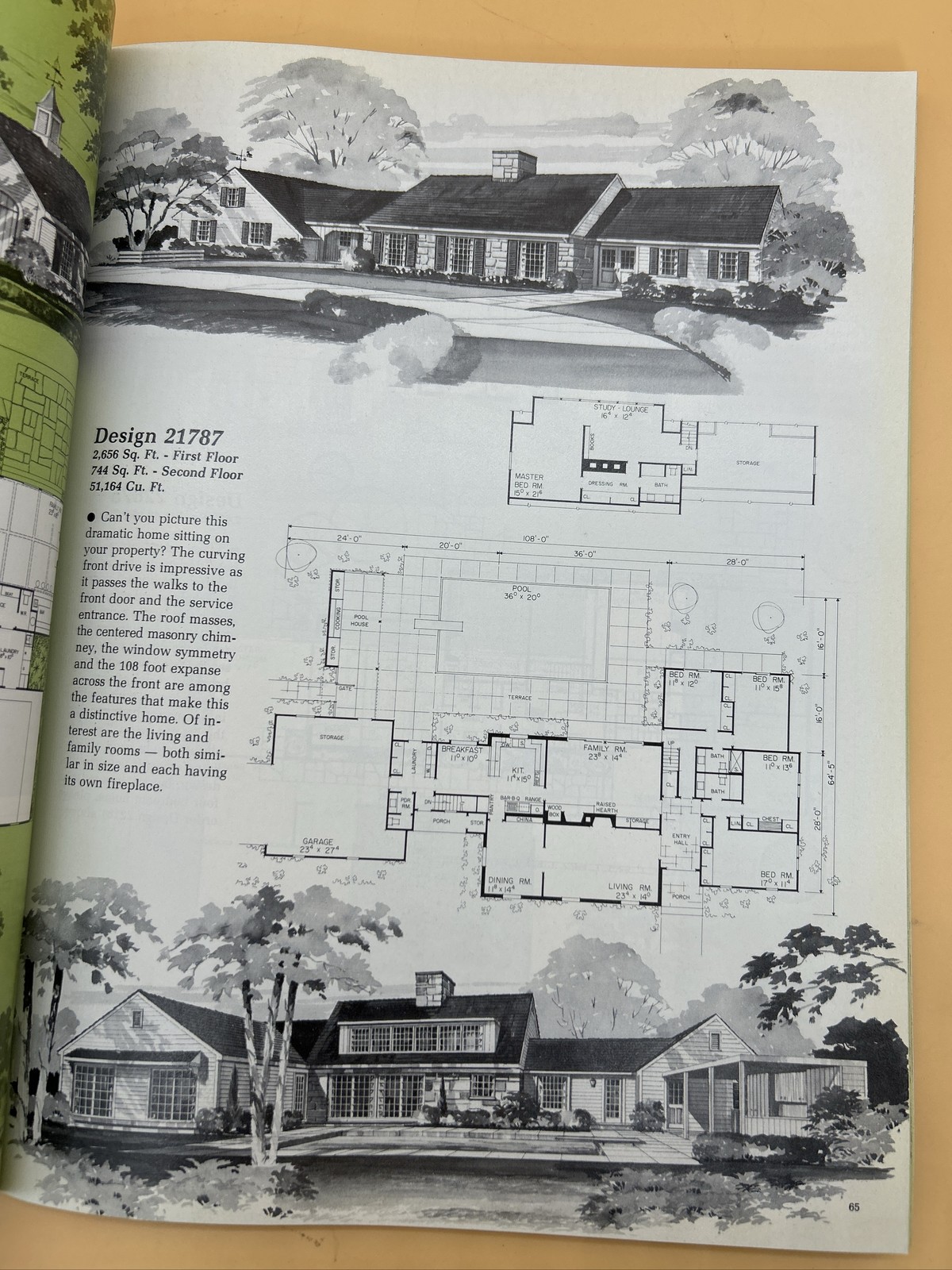 Home Planners Inc. One Story Homes 2000+ Sq Ft Contemporary Traditional Plans.