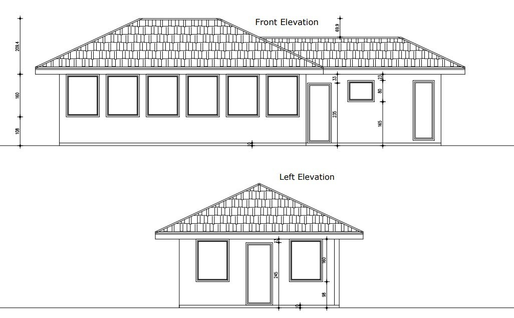 Tiny Small Modern Open House Floor Plan Blueprints + Material List, 646SQFT/60m2