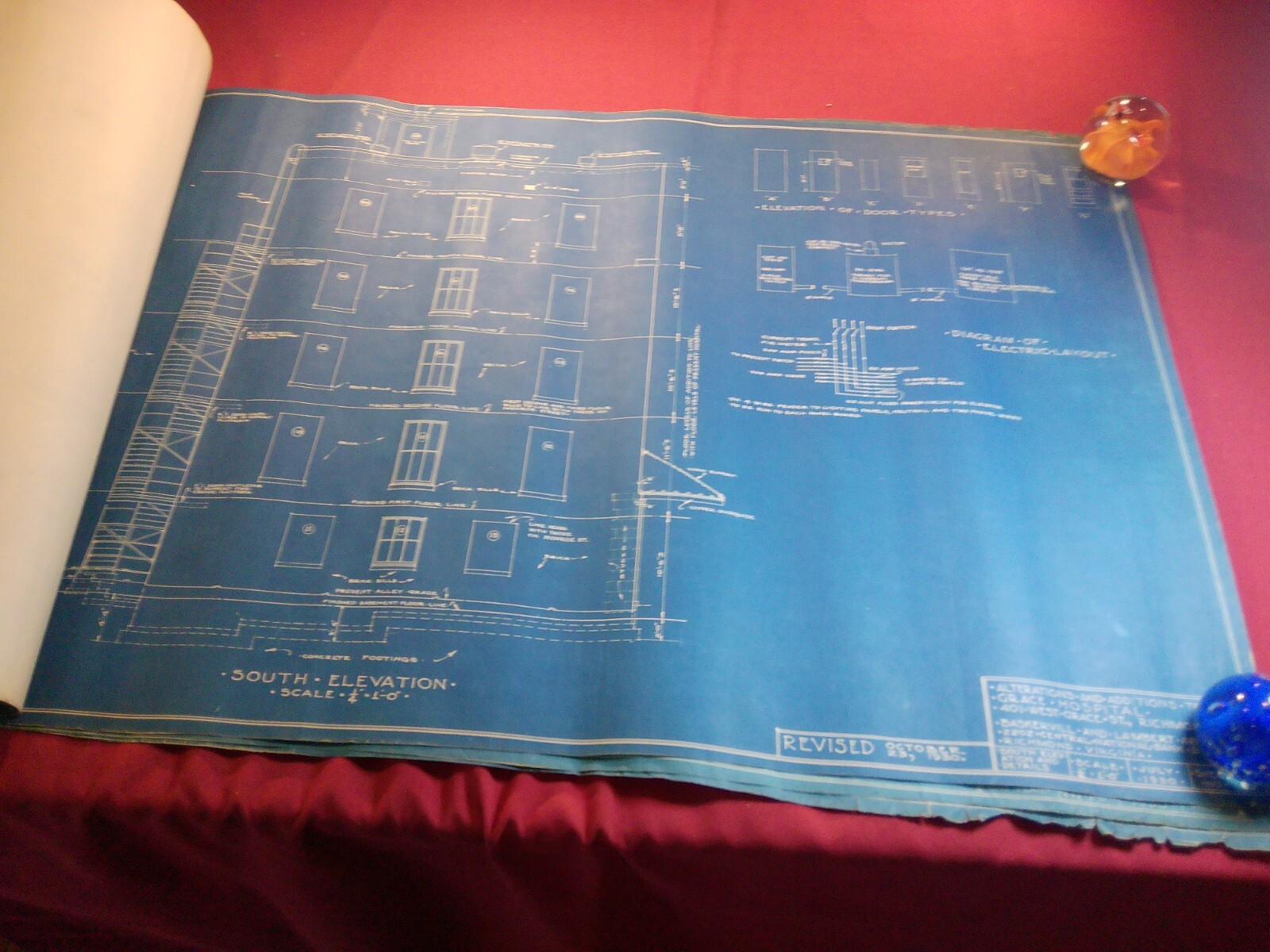 JULY 1930 Baskervill & Lambert Architects Blueprints, Grace Hospital Richmond VA