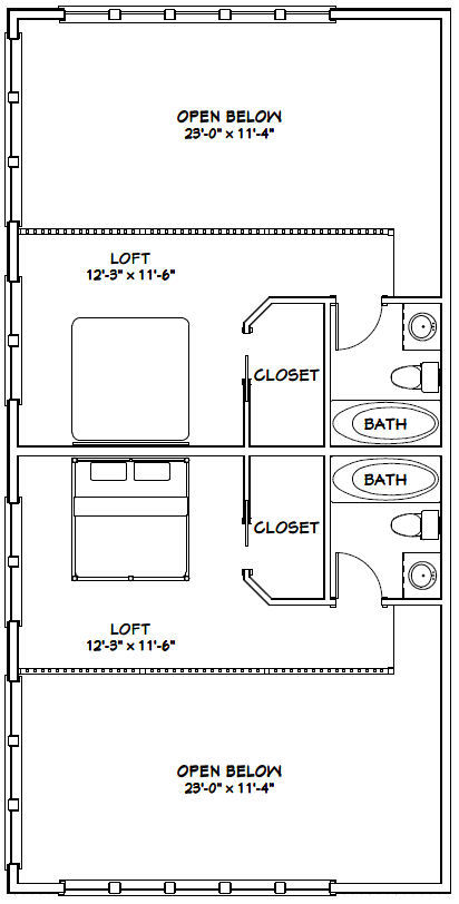 44×48 Duplex with RV Garage – PDF FloorPlan – 1,691 sqft – Model 4G