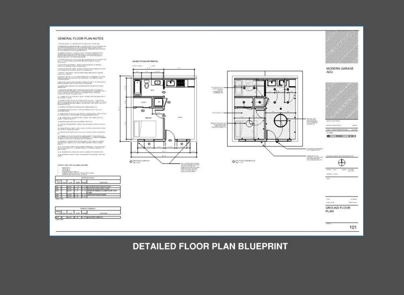 Modern Garage ADU 1 bed 1 bath (24’x24′) 576 SF – Affordable Custom House Plans