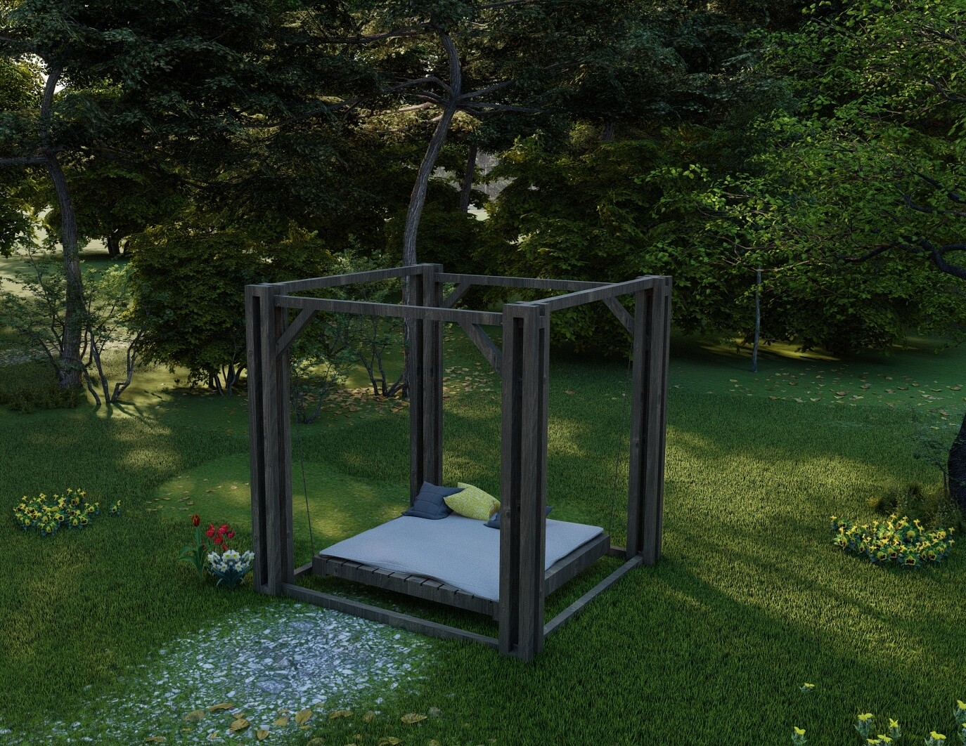 Freestanding Hammock DIY Plans, Outdoor Patio ,Gazebo Project Blueprints