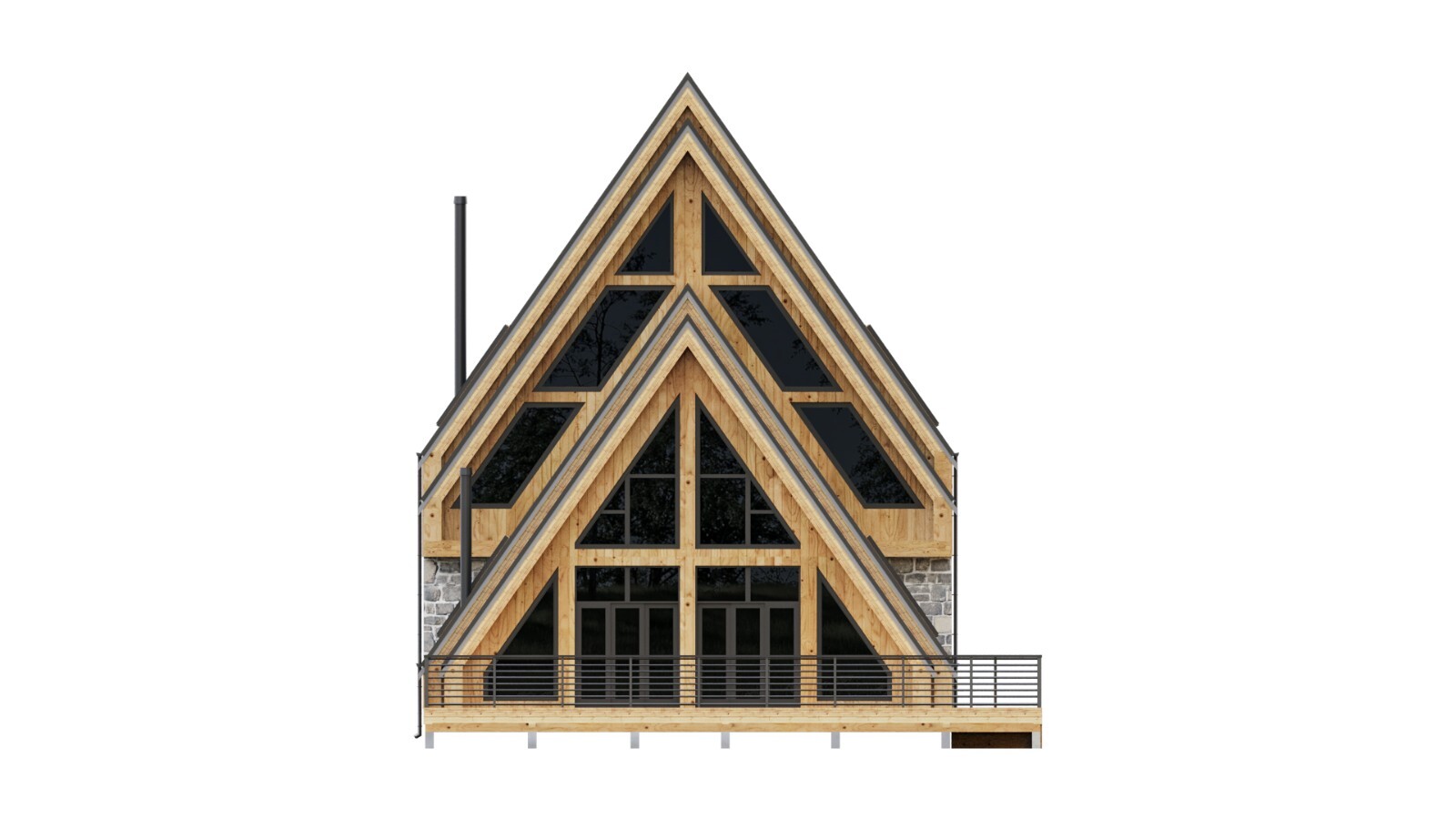 35’x65′ 4 Beds, 4 Bath Double A-Frame Architectural Build Plans PDF Download