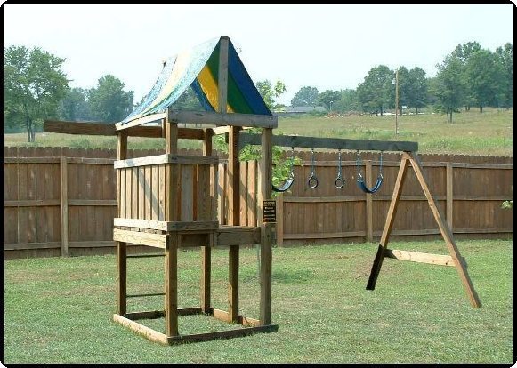 PLANS TO BUILD A KIDS CUBBY PLAYHOUSE BACKYARD JUNGLE SWINGS, WITH ROOF CD