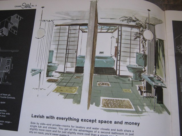 Vtg RARE 60’s MCM CRANE Plumbing SKETCH BOOK Booklet / Home Design Plans