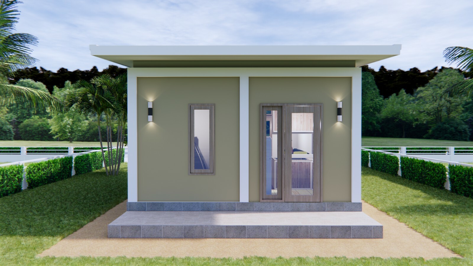 Small House Design 5×7 Meters 16×23 Feet 2 Beds 1 Bath Shed Roof (A4 Hard Copy)