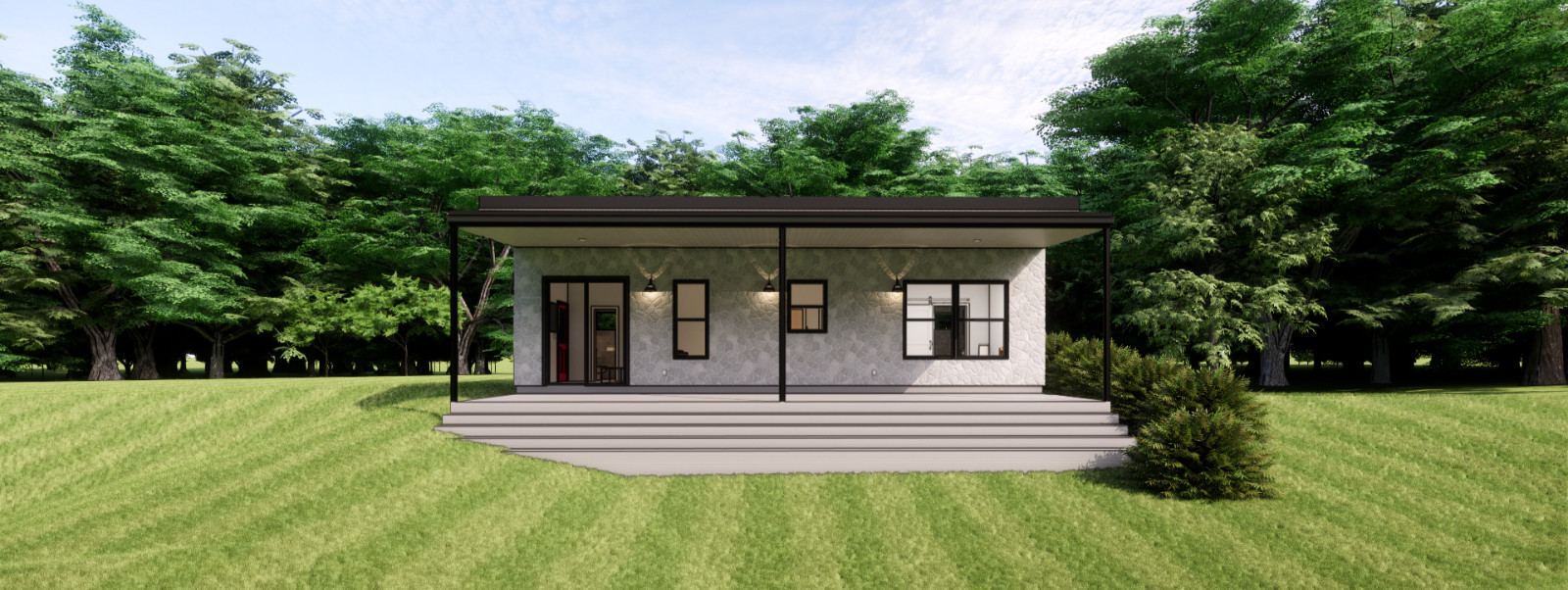 The Bungalow Barndominium Plan – 3 Bedrooms / 2 Baths 860 SF Design Blueprints