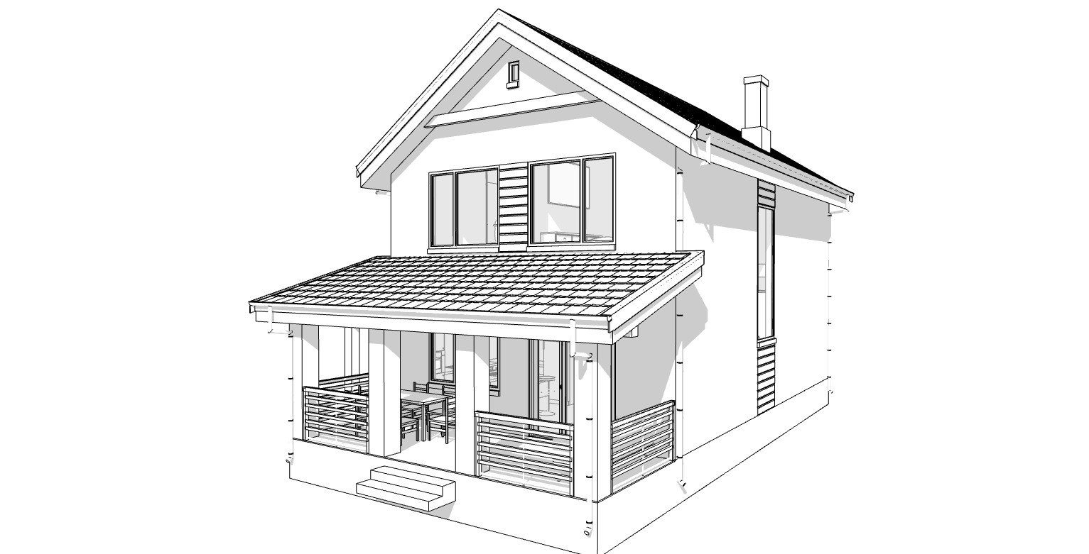 40’x45’ 3 Bed, 3 Bath Modern Cottage Architectural Build Plans PDF Download.