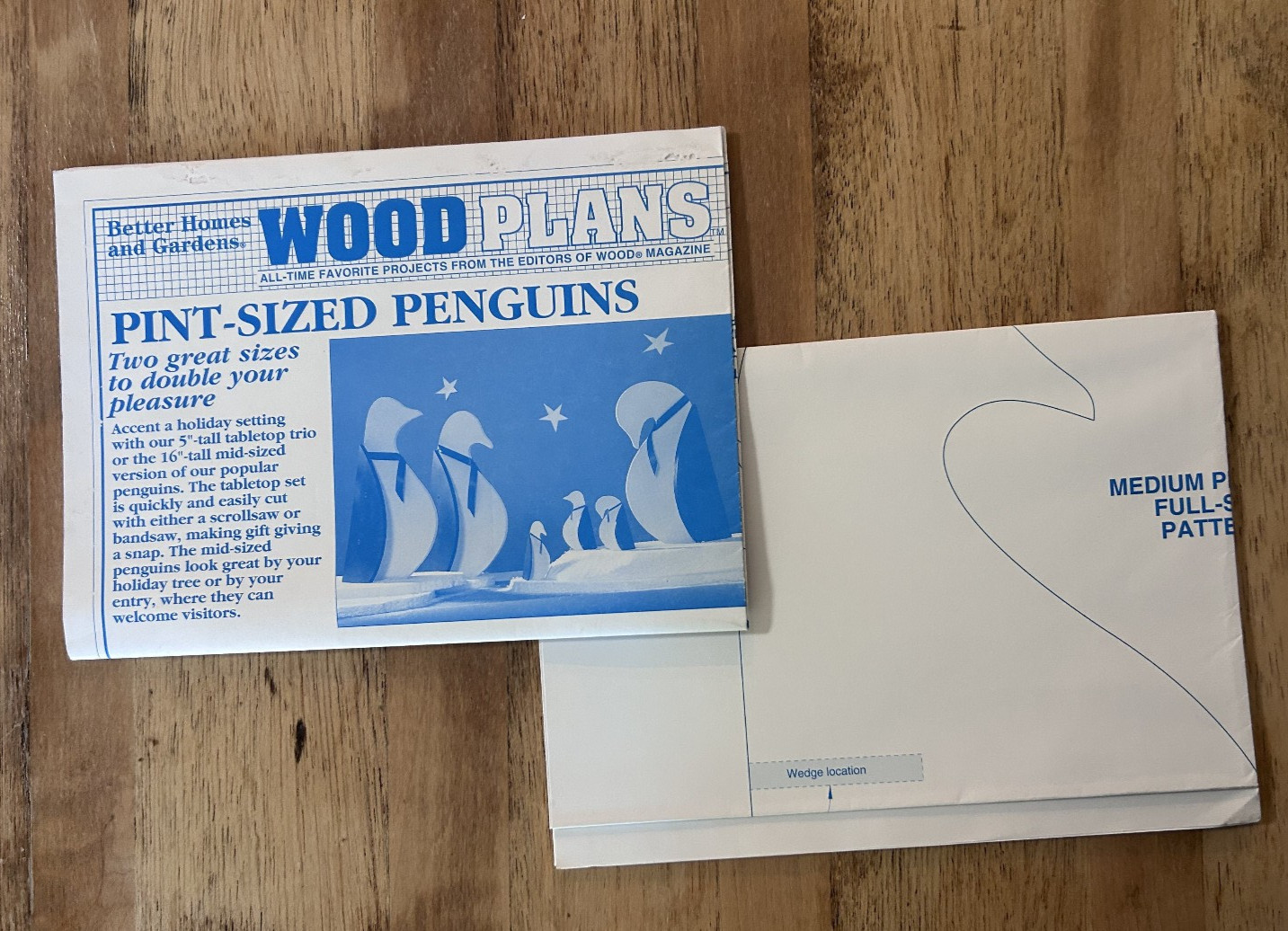 Better Homes and Gardens WOOD PLANS “Pint Size Penguins” Blueprints – Uncut