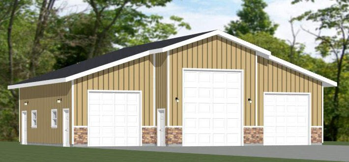 50×42 2-Car 1-RV Garage – PDF FloorPlan – 1,909 sqft – Model 2A