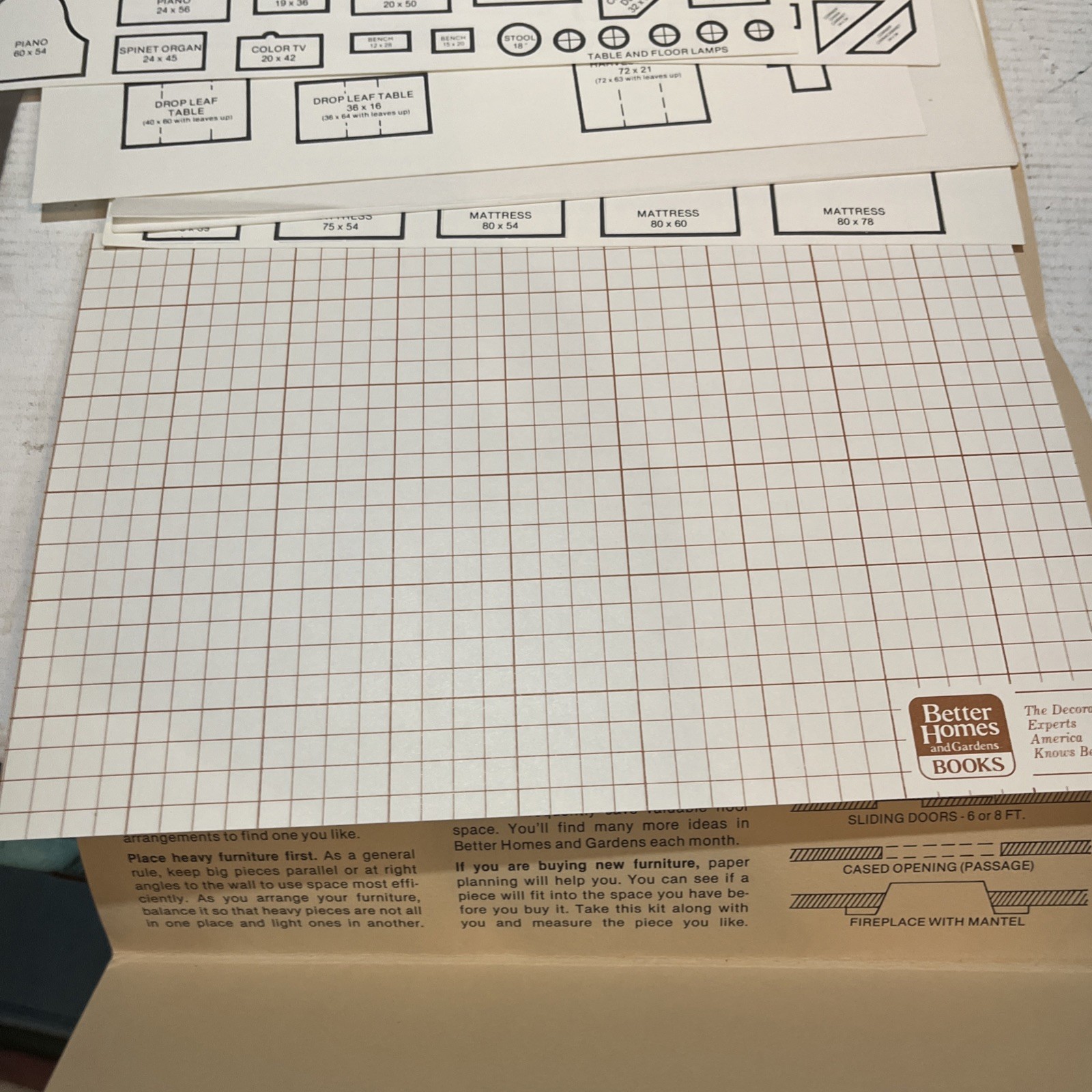 Rare Unused Vintage 1981 Better Homes And Gardens New Furniture Arrangement Kit!