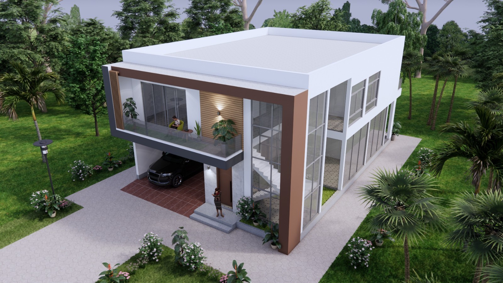 36×49 Feet House Plan 11×15 Meter 5 Bed 7 Bath Slab Roof CAD, PDF, &A4 Hard Copy