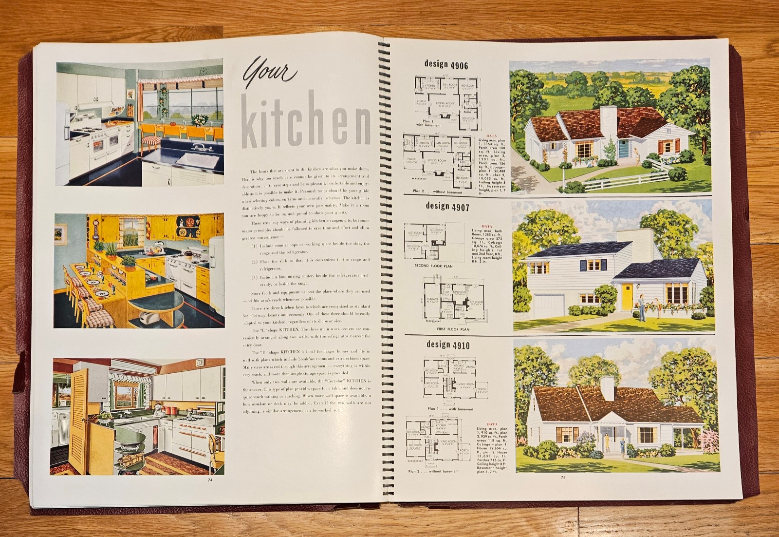 Amazing mid century modern 1950 house plans large folio book 96 pages MCM design