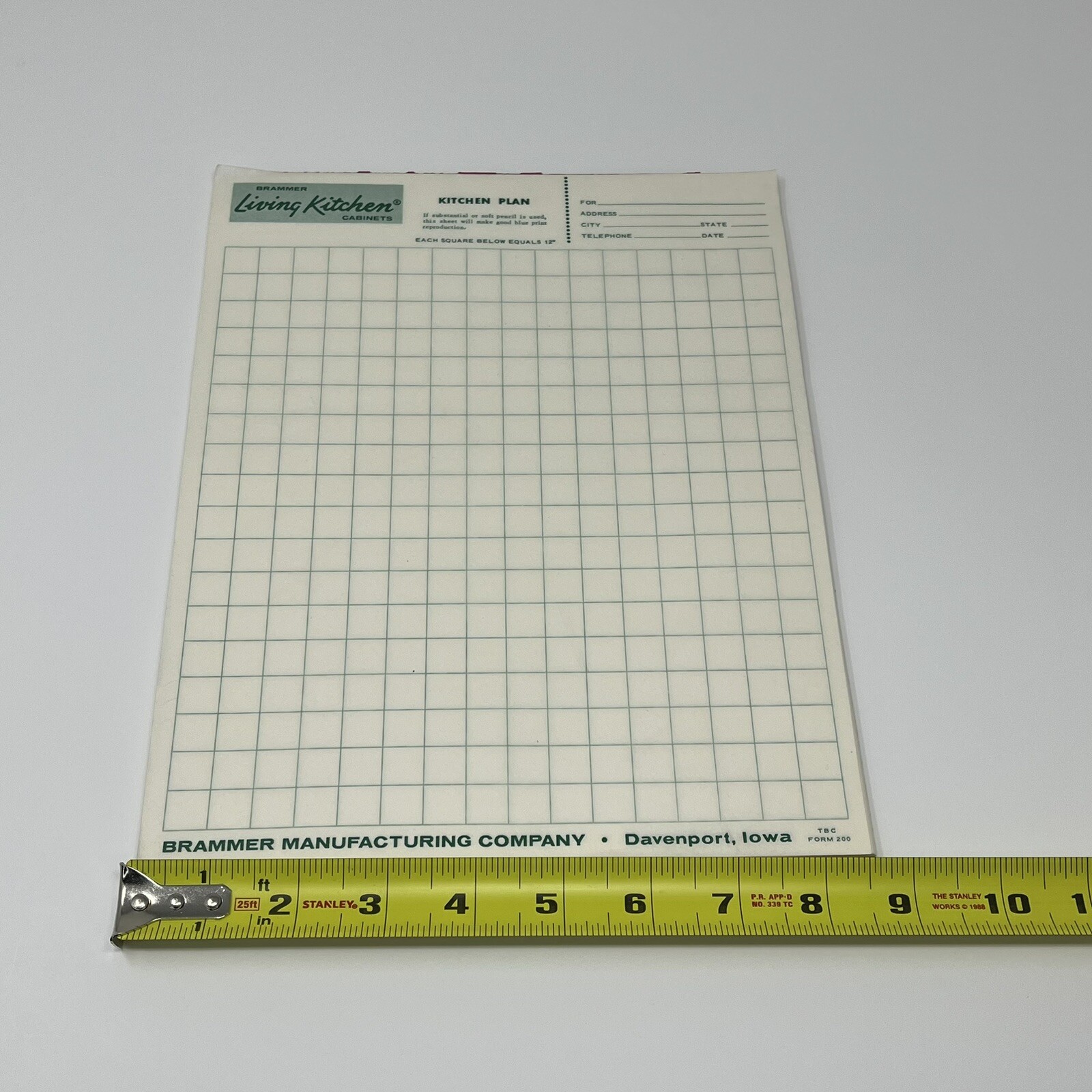 1950s Brammer Living Room Cabinets Plan Blueprint Design Sheets Pad Davenport IA
