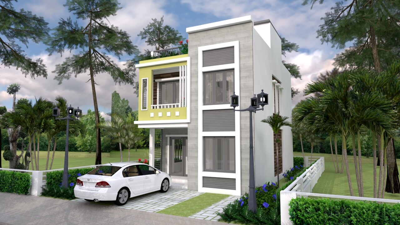 House Plan 6×10 Meter 20×33 Feet 3 Beds 3 Baths Terrace Roof Pdf (A4 Hard Copy)