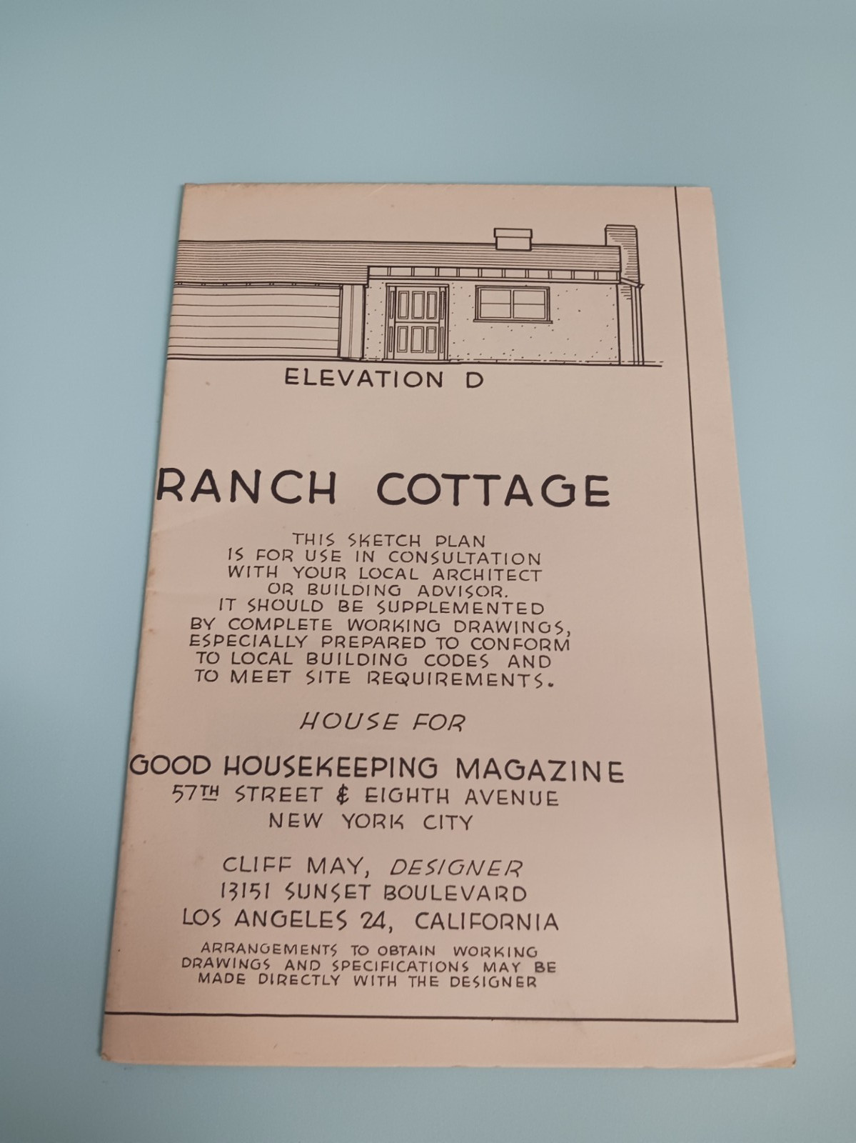 VTG 1950s Ranch Cottage Good Housekeeping Floor Plan MCM Cliff May Mid Century