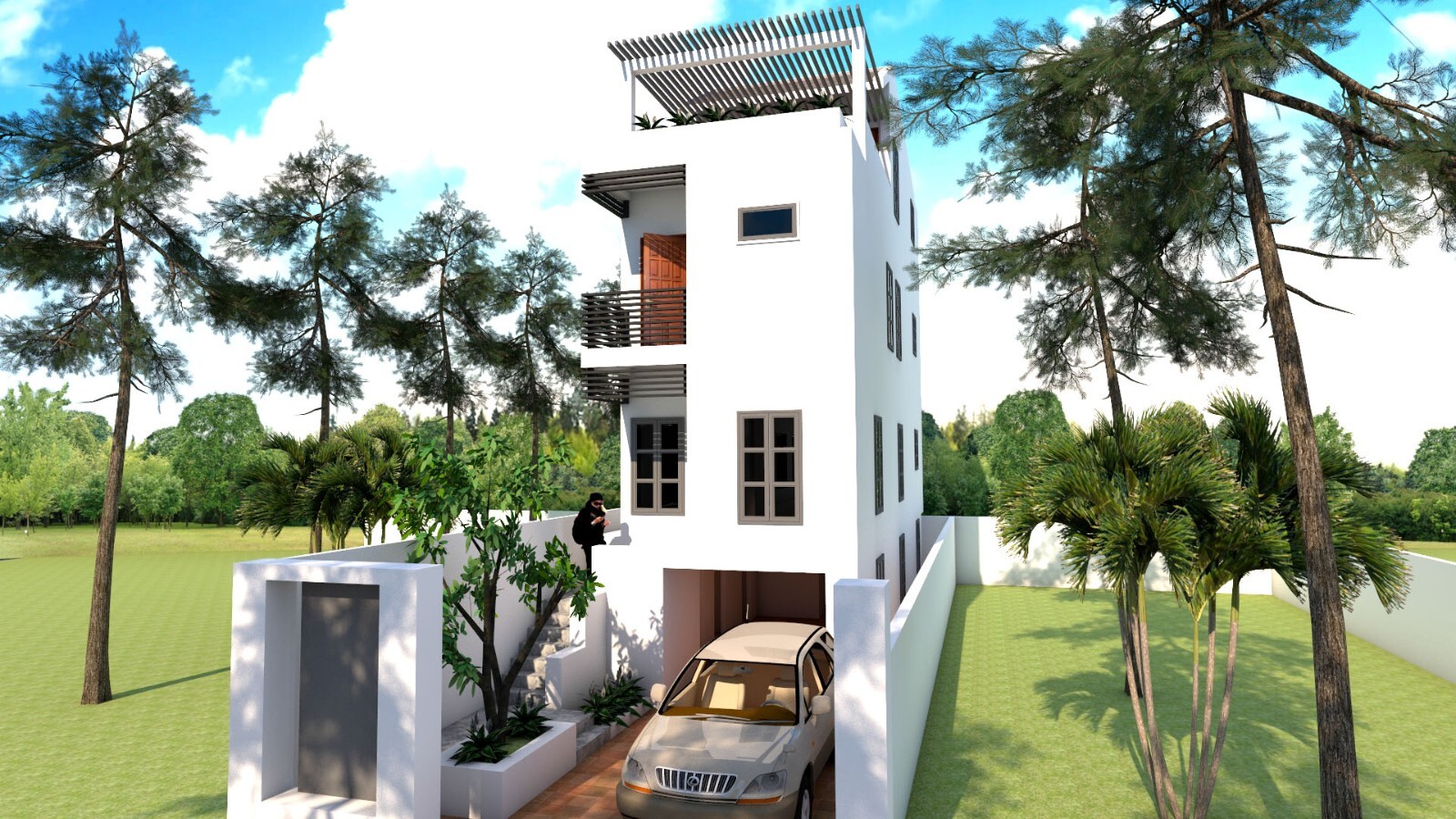 14×45 Feet Small House 4.2×14 Meter 4 Bed 5 Baths Shed Roof PDF (A4 Hard Copy)