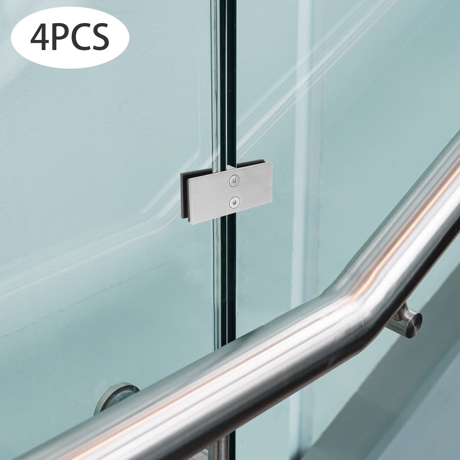 180 Degree Stainless Steel Glass Clamp, 4pcs Clamp Bracket for 8-12mm Thickness