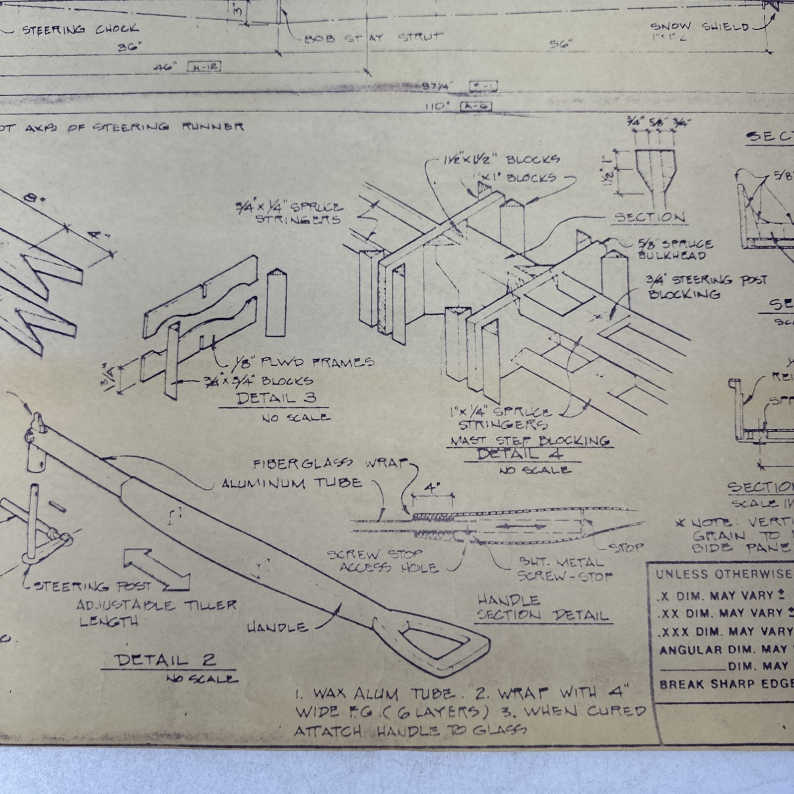 Vintage Blueprint International DN-60 Iceboat Gougeon Brothers Bay City Michigan
