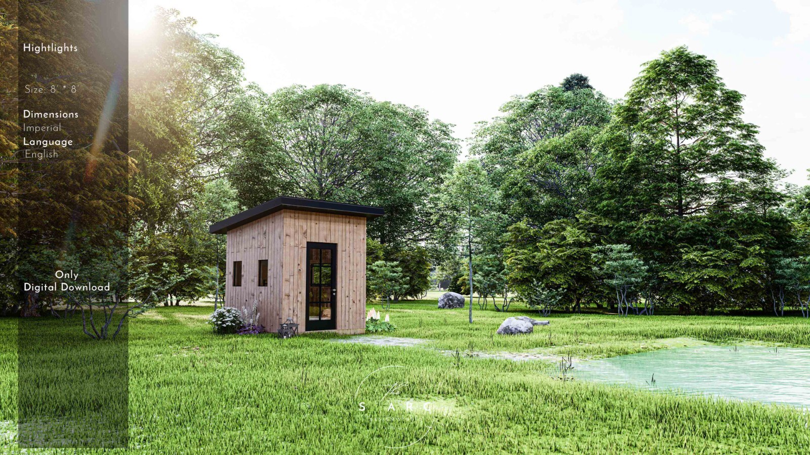 Cabin House Plans 8×8, Step by Step DIY, Material List, Blueprints