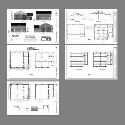 50×40 2-RV Garage — 1,917 sq ft — PDF Floor Plan — Model 2C