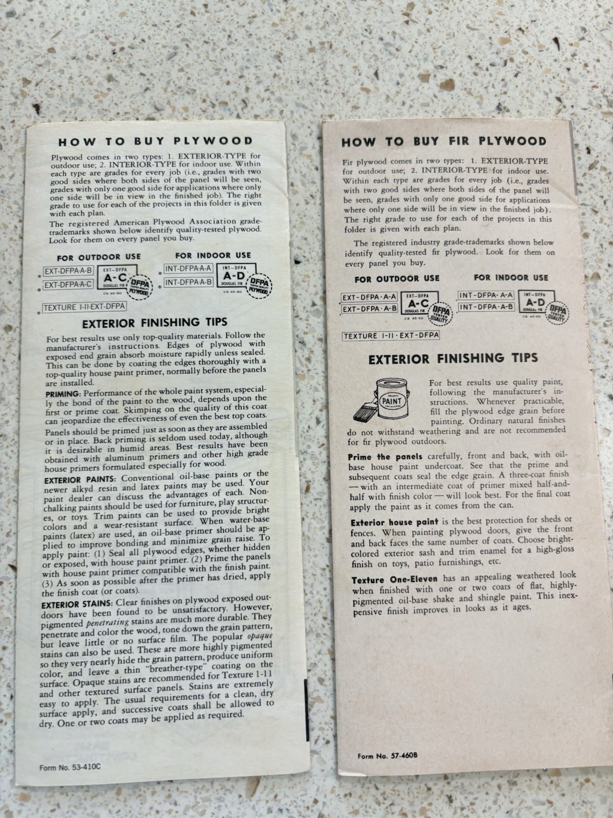 1950’s-60’s Lumber Store Handouts For Plywood Projects – Blueprints – Lot Of 14