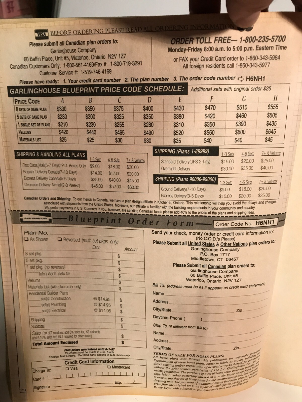Garlinghouse New Home Plans for 1997 Book