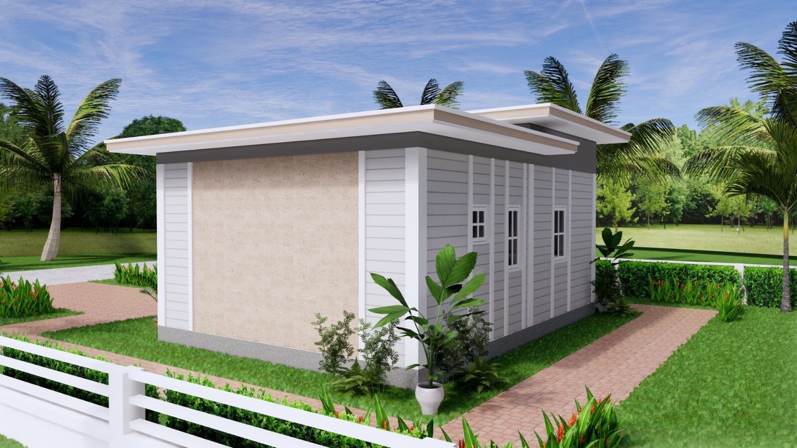 Small Granny Plans 7×7 Meter 23×23 Feet 1 Bed 1 Bath Flat Roof PDF A4 Hard Copy