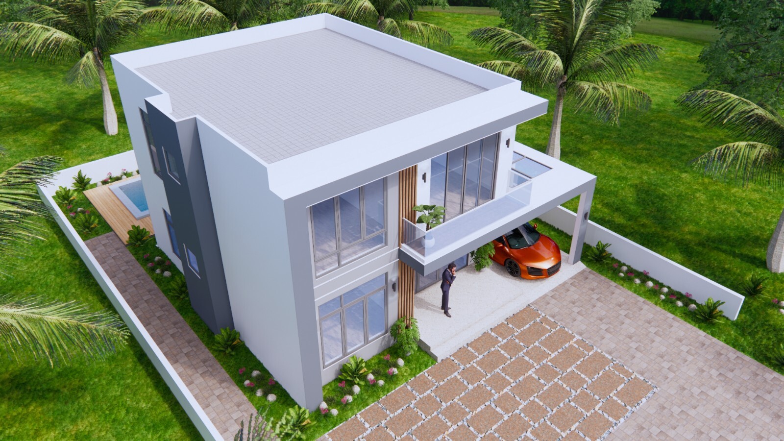 25×30 Feet House Design Plans 7.5×9 Meter 4 Bed 4 Bath PDF Plans (+A4 Hard Copy)
