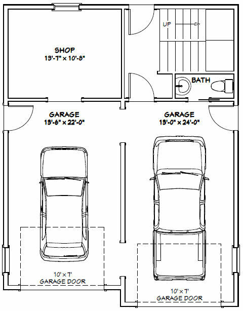 28×36 House — 2 Bedroom 1.5 Bath — 1,170 sq ft — PDF Floor Plan — Model 4